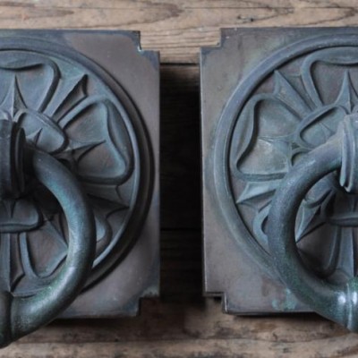 pair of bronze art deco pulls handles
