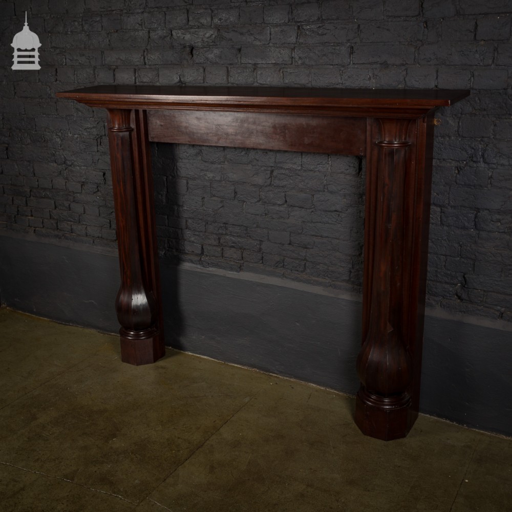 For Sale 19th C Mahogany Fireplace Surround With Octagonal Columns