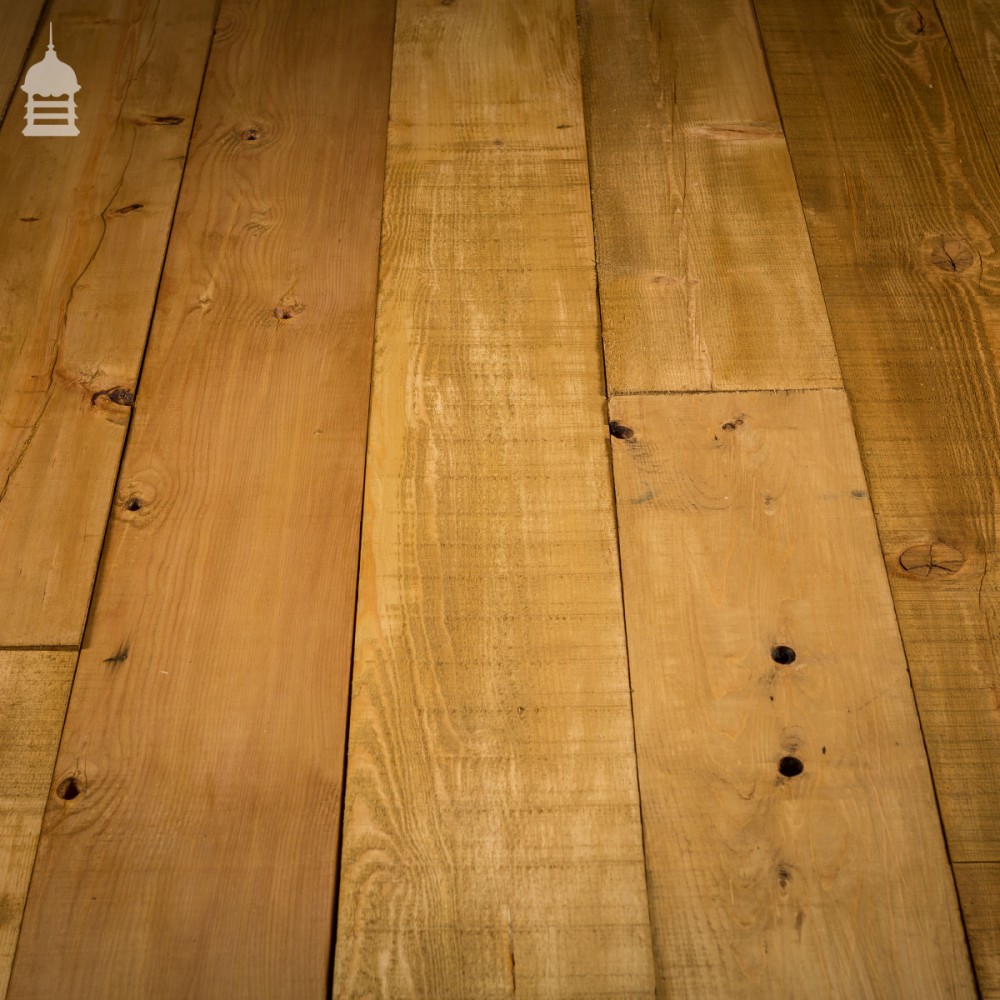 Wide Pine Floor Boards Or Wall Cladding Cut From Reclaimed Joists