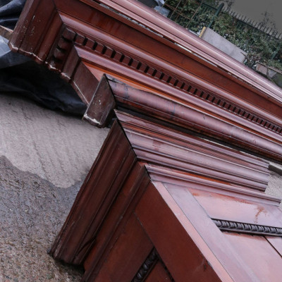 Monumental Wooden Entablature & Columns
