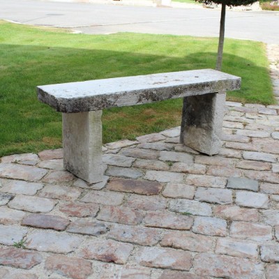 French Antique limestone bench