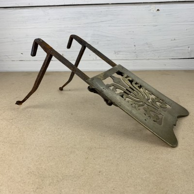 Georgian Adjustable Wrought Iron and Brass Trivet