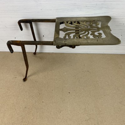 Georgian Adjustable Wrought Iron and Brass Trivet