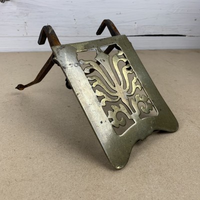 Georgian Adjustable Wrought Iron and Brass Trivet