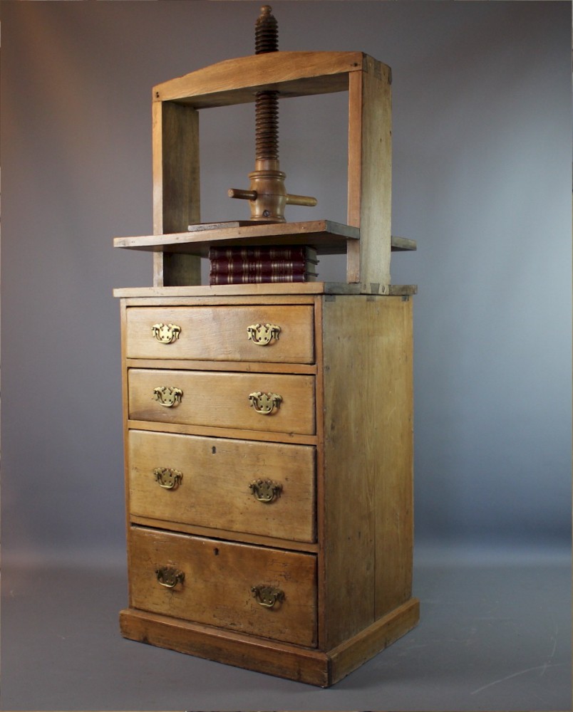 For Sale Antique Pine Book Press Chest Of Drawers Salvoweb Uk