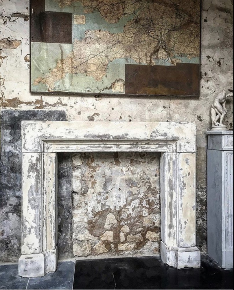 Antique English Stone Fireplace