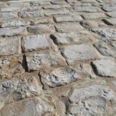 Antique reclaimed French limestone cobbles