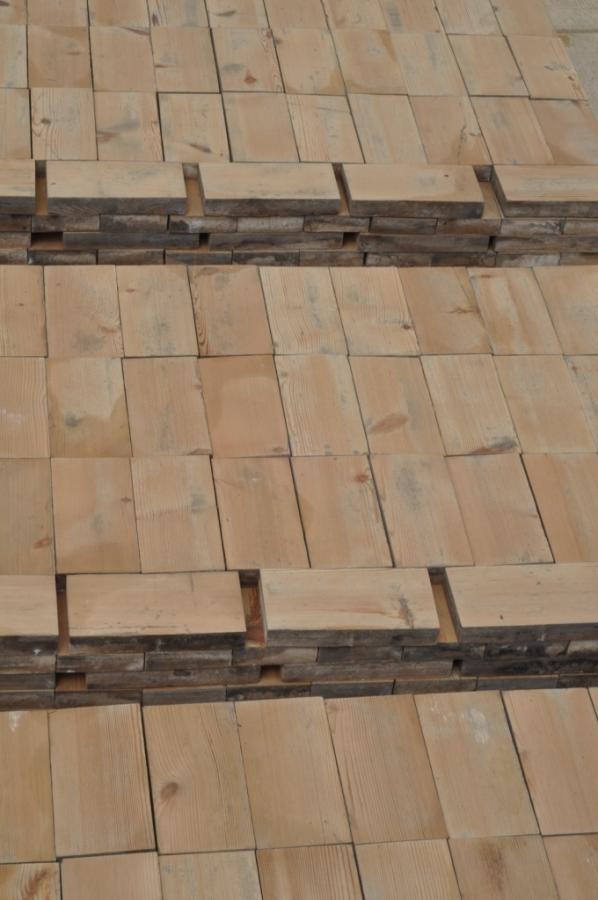 For Sale Reclaimed Douglas Fir Wooden Church Floor Tiles 79
