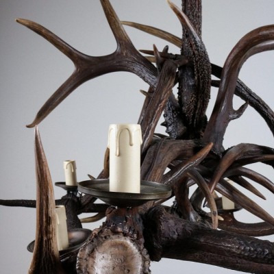 Unusual chandelier made from old antlers