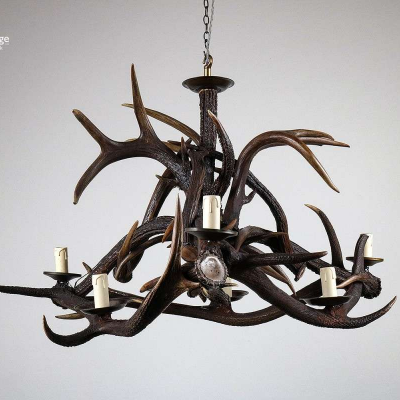 Unusual chandelier made from old antlers