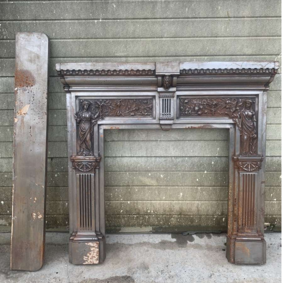 peace and pleanty cast iron fireplace surround