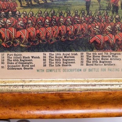 Pair of Antique Maple Framed Battle Scene Prints: GW Bacon & Co