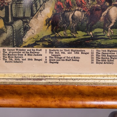 Pair of Antique Maple Framed Battle Scene Prints: GW Bacon & Co