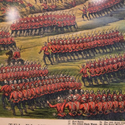 Pair of Antique Maple Framed Battle Scene Prints: GW Bacon & Co