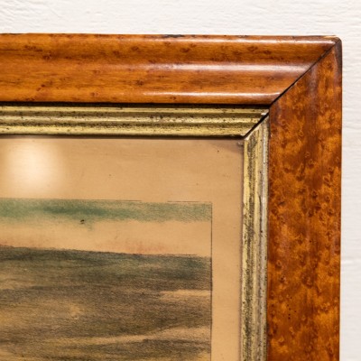 Pair of Antique Maple Framed Battle Scene Prints: GW Bacon & Co