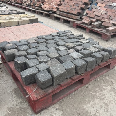 Reclaimed Dark Granite 4” Cube Cobbles