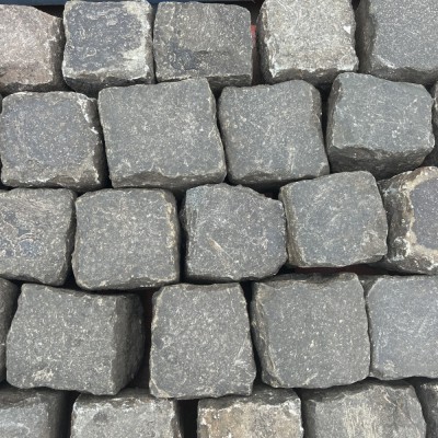 Reclaimed Dark Granite 4” Cube Cobbles