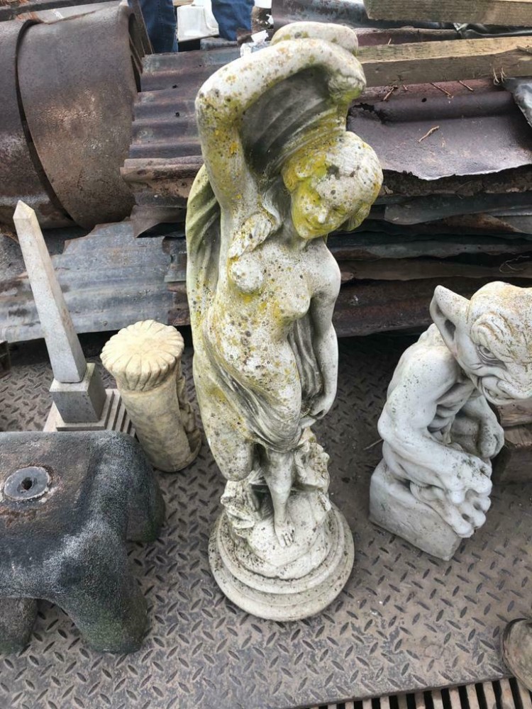 Antique & Reclaimed listings Tall Stone Statue Lady Sculpture Garden Decorativ...
