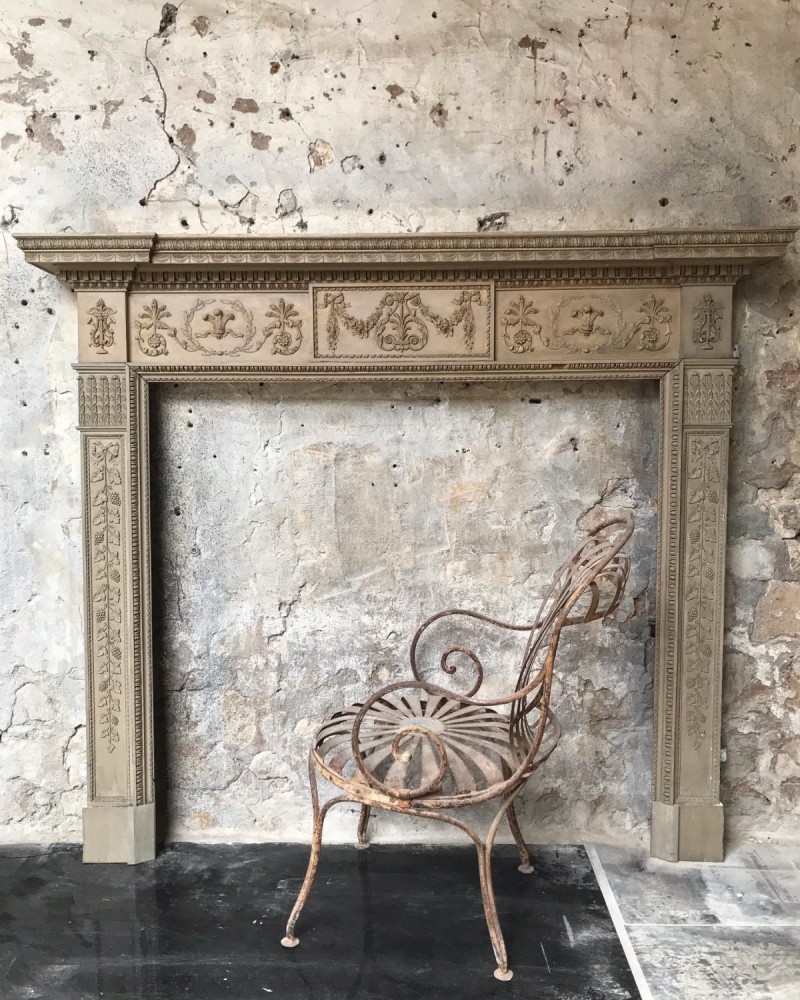 Large 19th Century Regency Pine And Gesso Chimneypiece
