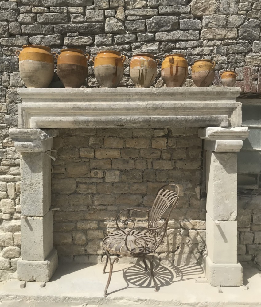 Massive Antique Stone Fireplace