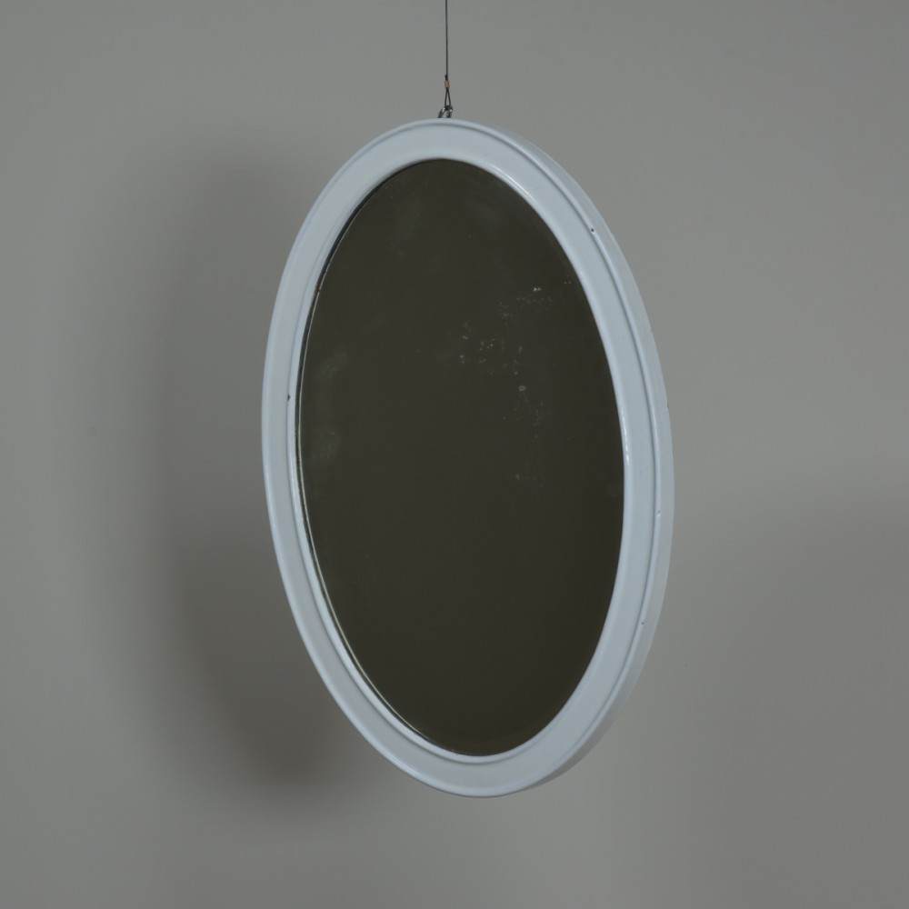 Enamelled Oval Iron Mirror