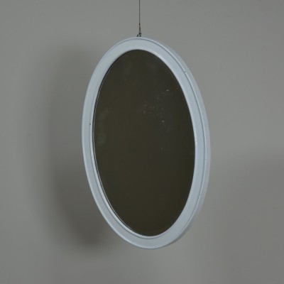 Enamelled Oval Iron Mirror
