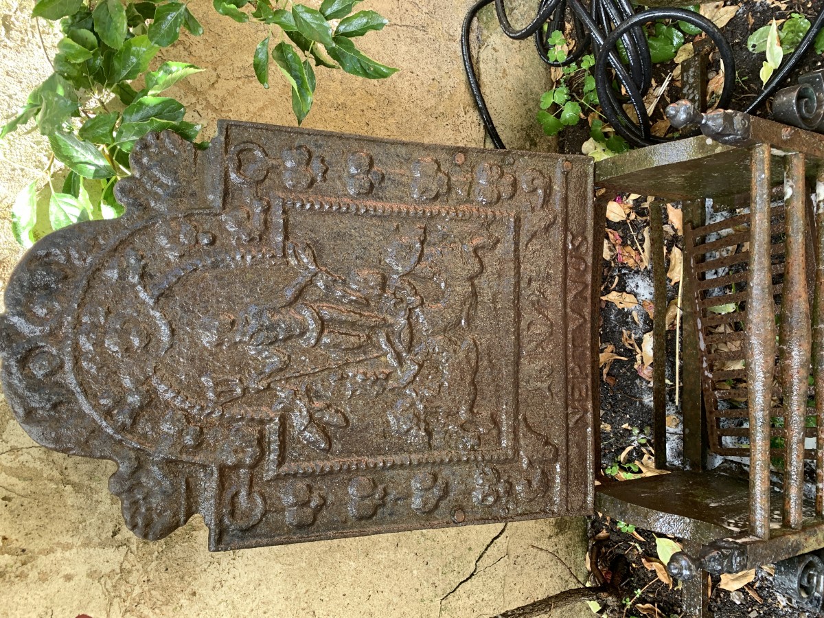 Antique & Reclaimed listings 1697 Cast Iron Fireplate, Basket, Grate