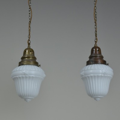 Pair Decorative Opal Pendants - Small