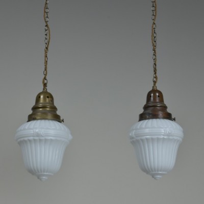 Pair Decorative Opal Pendants - Small