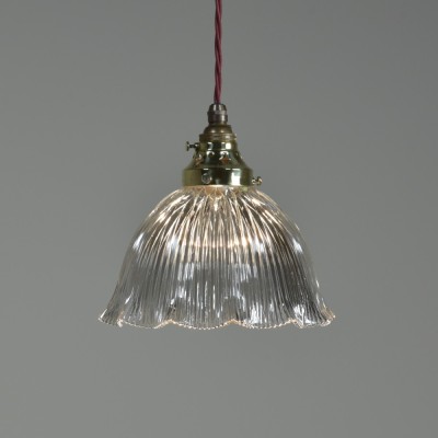 Waved Edge Holophane Pendants