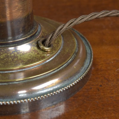 Baluster Beaded Edge Brass Lamp