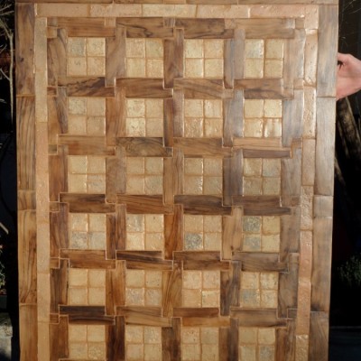New: Garden table made with antique and ceramic painted tiles