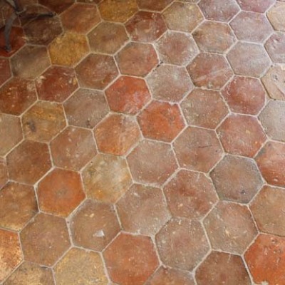 Antique hexagonal terra-cotta