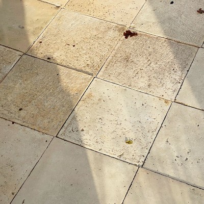 Antique reclaimed French limestone floor