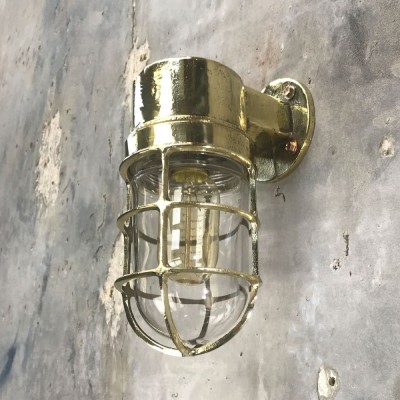 Brass Cage 90 Degree Wall Light