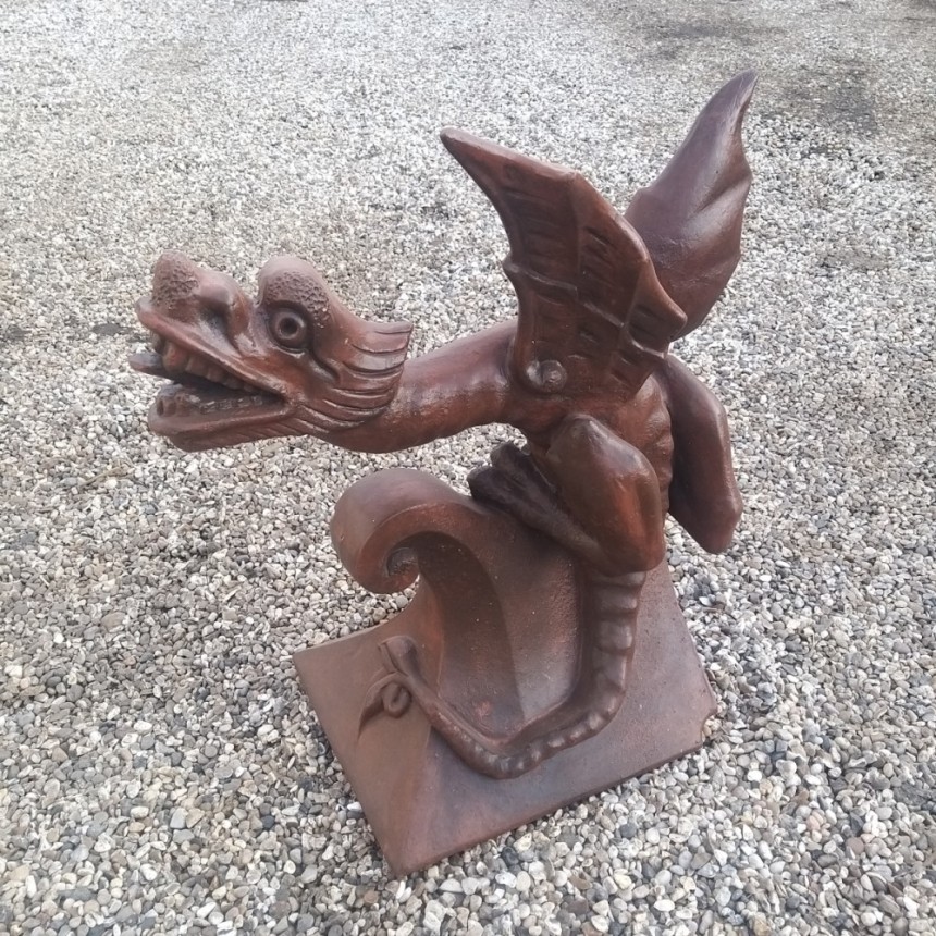 Antique & Reclaimed genuine original hand made clay dragon finial ...