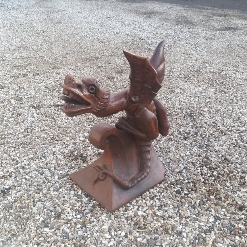 Antique & Reclaimed genuine original hand made clay dragon finial ...