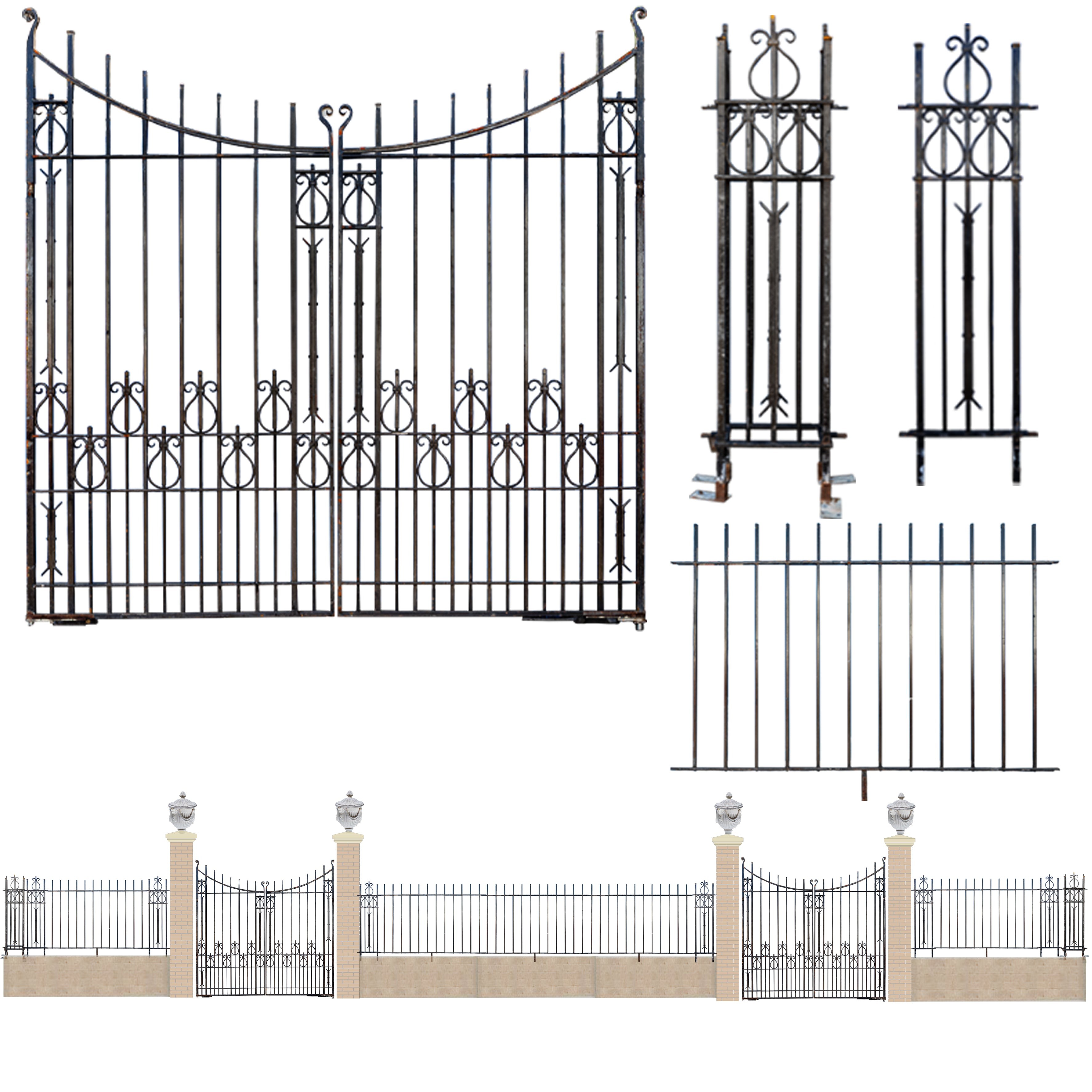 Antique & Reclaimed Reclaimed Complete Double Entrance Gates and ...