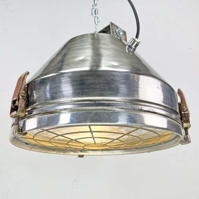 Vintage Industrial Aluminium Ceiling Cage Light by VEB