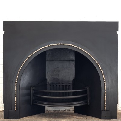 Antique Arched Cast Iron Insert with Brass