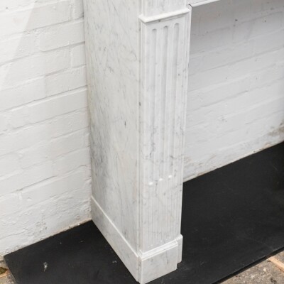 Reclaimed Louis XVI Style Carved Marble Fireplace in Carrara Marble