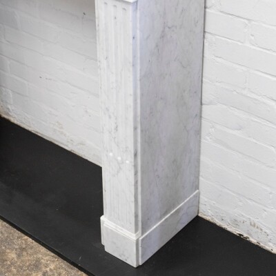 Reclaimed Louis XVI Style Carved Marble Fireplace in Carrara Marble
