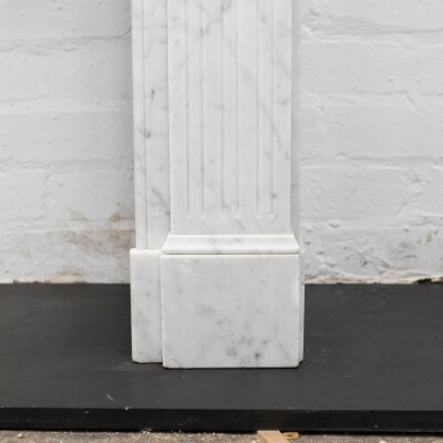 Reclaimed Louis XVI Style Carved Marble Fireplace in Carrara Marble