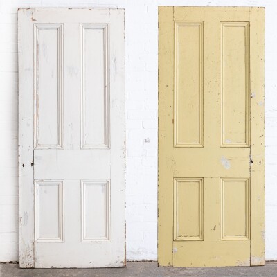 Antique Reclaimed Victorian 4 Panel Door - 199.5cm x 81cm