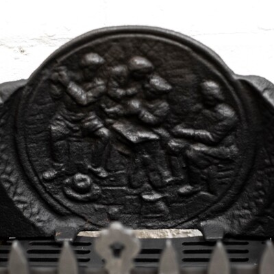 Reclaimed Cast Iron Fire Basket with Finials