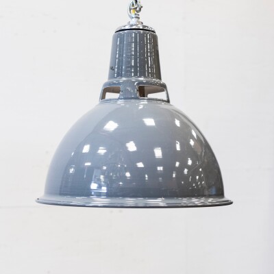 Reclaimed Large Vintage Grey Enamel Pendant Lights | 24 Available