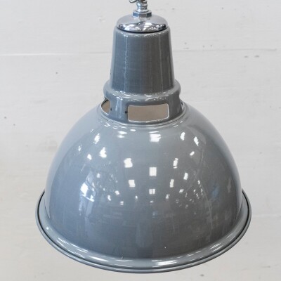 Reclaimed Large Vintage Grey Enamel Pendant Lights | 24 Available