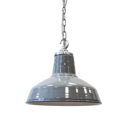 Reclaimed Vintage Grey Enamel Pendant Light