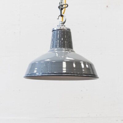 Reclaimed Vintage Grey Enamel Pendant Light