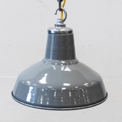 Reclaimed Vintage Grey Enamel Pendant Light